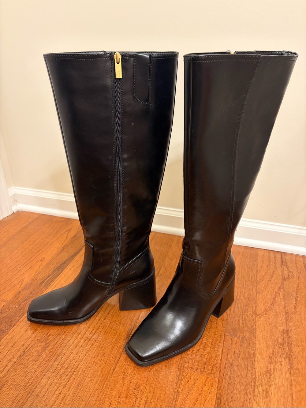 Vince Camuto | Classic Black Knee-High Leather Boots size 9 - Picture 3 of 14